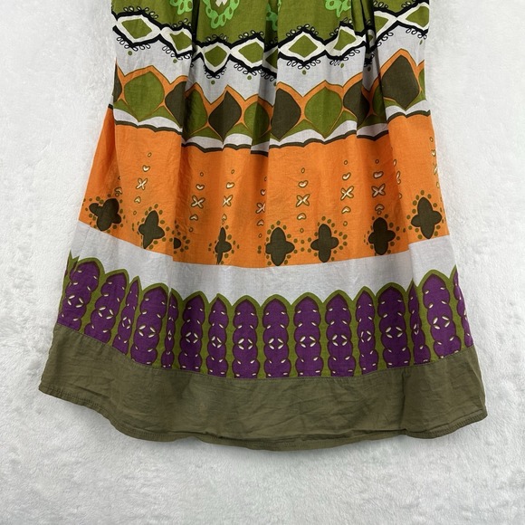 Aryeh Womens‎ Small Top Halter Coral Green Multi Color Geometric Anthropologie - Picture 3 of 14